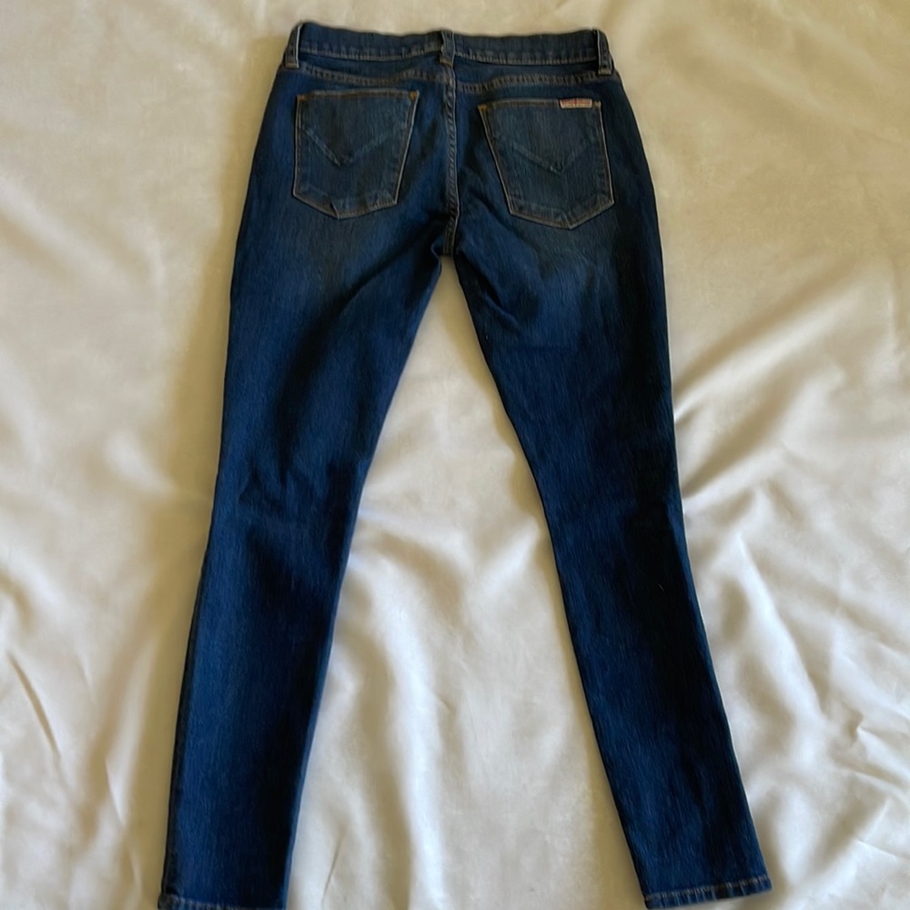 Hudson Krista Jeans Ankle Slimming Super Skinny  Distressed Dark sz 26